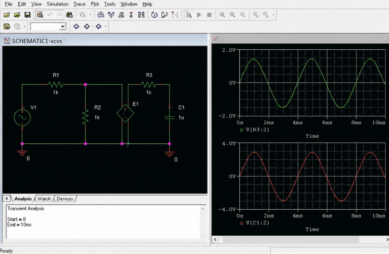 PSpice simulation environment
