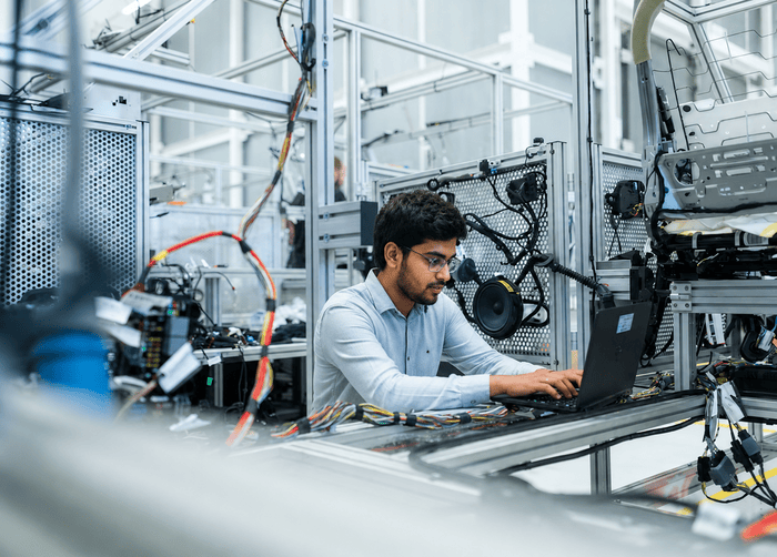 Engineer working with technology solutions